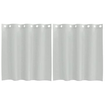 Vidaxl Voile zavese z vponkami 2 kosa svetlo siva 140x140 cm