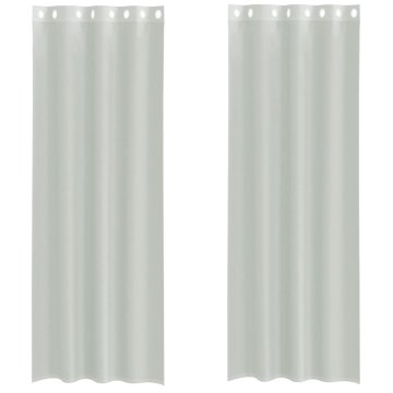 Vidaxl Voile zavese z vponkami 2 kosa svetlo siva 140x260 cm