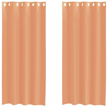 Vidaxl Voile zavese z vponkami 2 kosa terakota