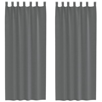 Vidaxl Voile zavese z zanke 2 kosa temno siva 140x260 cm