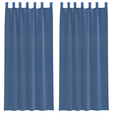 Vidaxl Voile zavese z zanke 2 kosa kraljevsko modra 140x245 cm