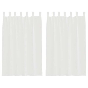 Vidaxl Voile zavese z zankami 2 kosa Bela 140x175 cm