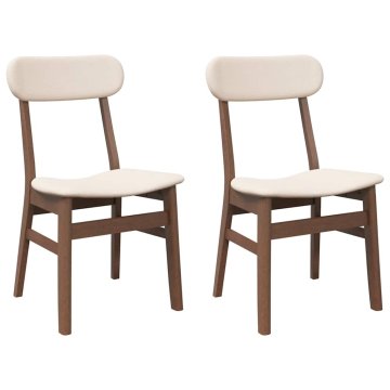 Vidaxl Jedilni stoli z blazinami 2 kosa Brown Solid Wood Rubber
