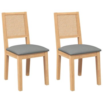 Vidaxl Jedilni stoli z blazinami 2 kosa masivnega lesa gume