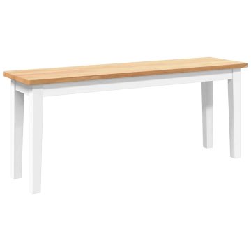 Vidaxl klop 110 cm Bela masivna lesena guma