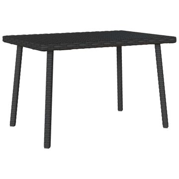 Vidaxl Vrtna kavna miza pravokotna črna 60x40x37 cm poli ratan