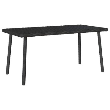 Vidaxl Vrtna kavna miza pravokotna črna 80x40x37 cm poli ratan