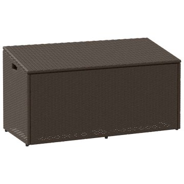Vidaxl Vrtna škatla rjava 110x50x58 cm poli ratan