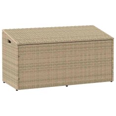 Vidaxl Vrtna shranjevalna škatla bež 110x50x58 cm poli ratan