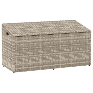 Vidaxl Vrtna škatla za shranjevanje svetlo siva 110x50x58cm poli ratan