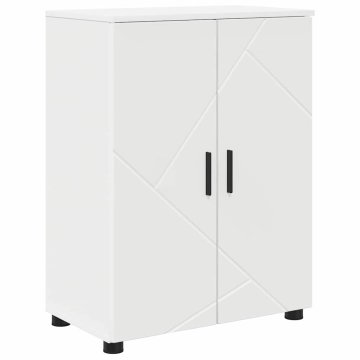 Vidaxl Kopalniška omarica Bela 60 x 35 x 80 cm Inženirski les, Kovina