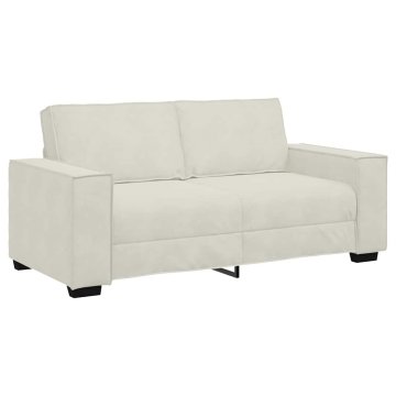 Vidaxl Dvosed kremne barve 180x78x84 cm žamet