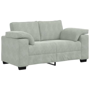 Vidaxl Dvosed svetlo siv 160x77x82 cm žamet