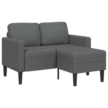 Vidaxl Dvosed z ležalnikom v obliki črke L temno siv 125 cm blago