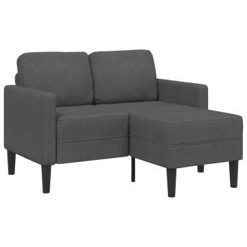 Vidaxl Dvosed z ležalnikom v obliki črke L temno siv 125 cm lan