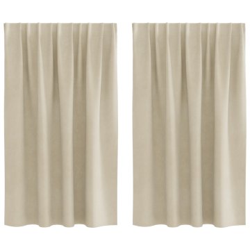 Vidaxl Zavese 2 kos Krem 140 x 140 cm Žamet