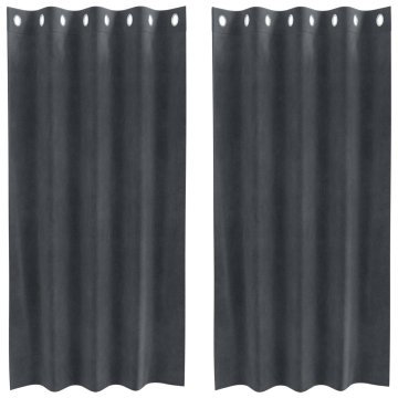 Vidaxl Zavese 2 kos Svetlo siva 140 x 175 cm Žamet