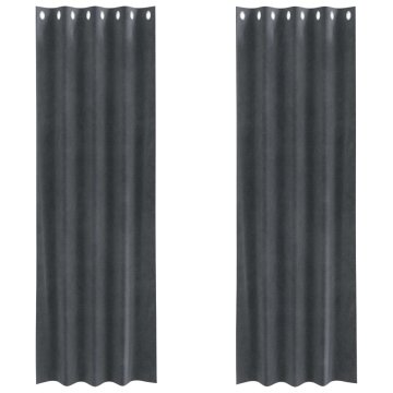 Vidaxl Zavese 2 kos Svetlo siva 140 x 260 cm Žamet