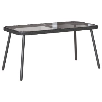Vidaxl Klubska miza Črna 90 x 45 x 43 cm poli ratan
