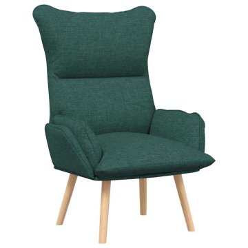 Vidaxl fotelj Temno zelena 69 x 74 x 93 cm Tkanina in vezan les