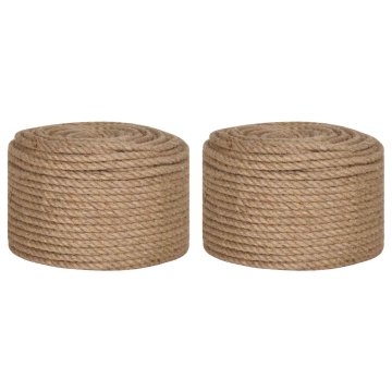 Vidaxl Vrv iz jute 2 kos 2 mm 100 m Naravna 100% Tossa jute