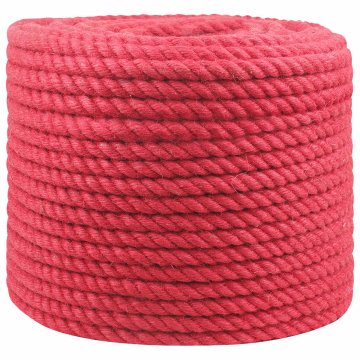 Vidaxl Vrv iz jute 10 mm Rdeča 100% Tossa jute