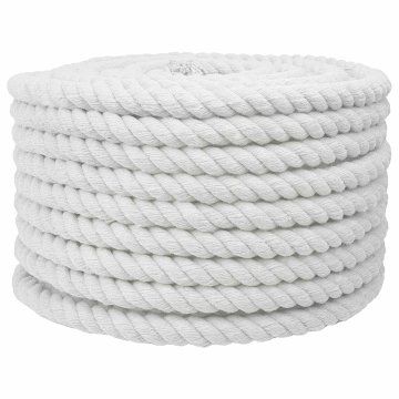 Vidaxl Bombažna vrv 20 mm 100 m Bela 100% Bombaž