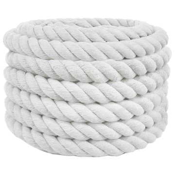 Vidaxl Bombažna vrv 36 mm 25 m Bela 100% Bombaž