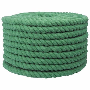 Vidaxl Bombažna vrv 24 mm 50 m Zelena 100% Bombaž