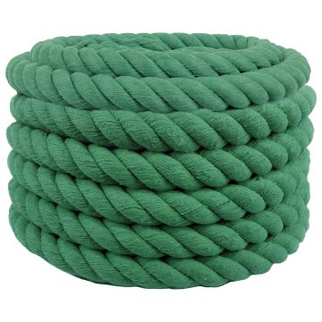 Vidaxl Bombažna vrv 30 mm 50 m Zelena 100% Bombaž