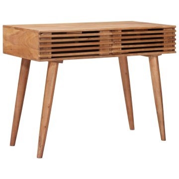 Vidaxl Ročno delana pisalna miza Teak rjava 100 x 48 x 76 cm