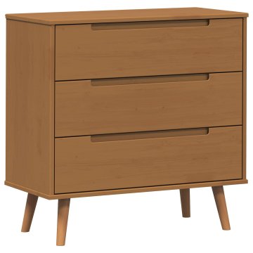 Vidaxl Predalni šafka MOLDE Karamelna 80 x 40 x 80 cm Trdna borovina