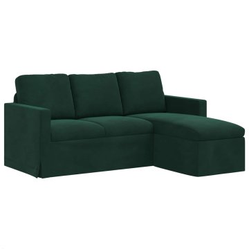Vidaxl Kavč Temno zelena 178 x 134 x 80 cm Žamet