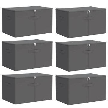 Vidaxl Shranjevalna škatla 6 kos Netkano blago 55 x 35 x 32 cm 61,6 L
