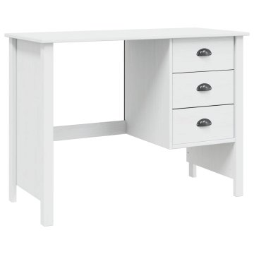 Vidaxl Pisalna miza z predali HILL Bela 100 x 45 x 74 cm