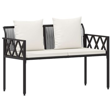 Vidaxl Zunanje klopi 2 -sedežni 116 x 56 x 75 cm poli ratan