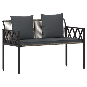 Vidaxl Zunanje klopi 2 -sedežni 116 x 56 x 75 cm poli ratan
