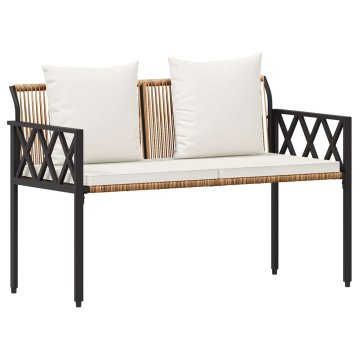 Vidaxl Zunanje klopi 2 -sedežni 116 x 56 x 75 cm poli ratan