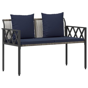 Vidaxl Zunanje klopi 2 -sedežni 116 x 56 x 75 cm poli ratan
