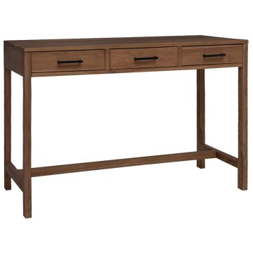 Vidaxl Pisalna miza z predali Naravna Trden tikov les 110 x 50 x 75 cm