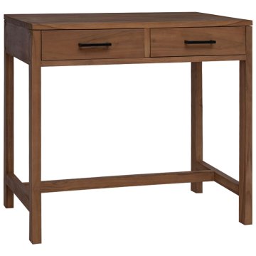Vidaxl Pisalna miza z predali Naravna Trden tikov les 80 x 50 x 75 cm