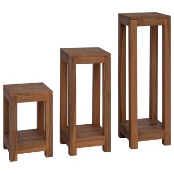 Vidaxl Stojalo za rastline 3 kos Naravna 25 x 25 x 80 cm