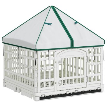 Vidaxl 4-panelna pasja igralna ograja s streho 177,5 x 154,5 x 112 cm