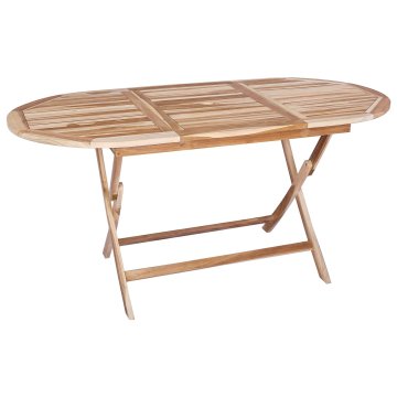 Vidaxl Zložljiva vrtnarska miza Naravna 160 x 80 x 76 cm