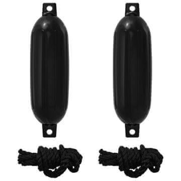 Vidaxl Bumperji za čolne 2 kos Ø 16 x 58 cm Črna PVC