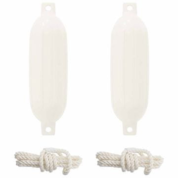 Vidaxl Bumperji za čolne 2 kos Ø 11 x 40 cm Bela PVC