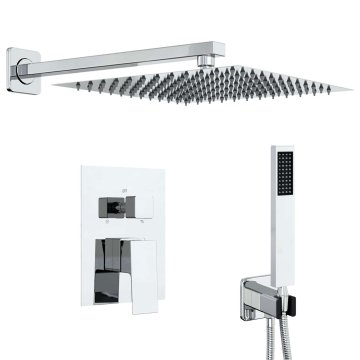 Vidaxl Skriti tuš sistem (kvadratni) Srebrna Inox 201