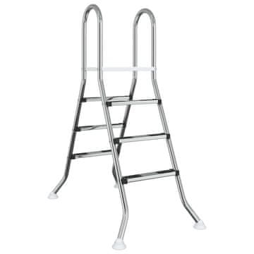Vidaxl Lestev za nadzemni bazen 100 cm 3-Step Nerjaveče jeklo 304