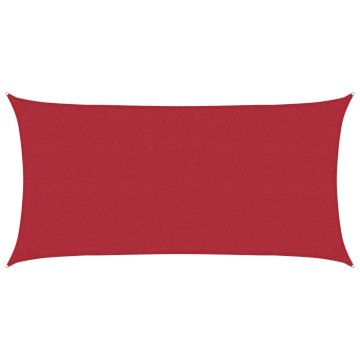 Vidaxl Senčna platna Pravokotna 2 x 6 m HDPE Rdeča