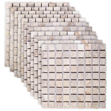 Vidaxl Mozaik ploščice Krem 30 x 30 cm Marmor